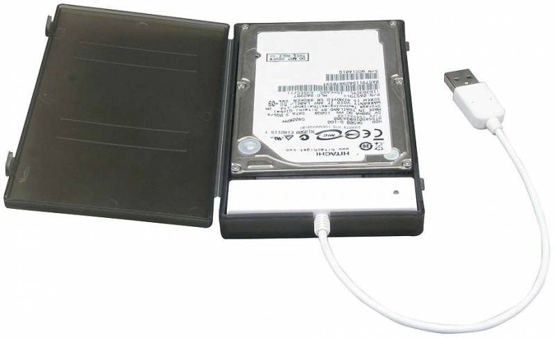 Внешний корпус для HDD/SSD AgeStar SUBCP1 SATA пластик черный 2.5" - фото 51292155