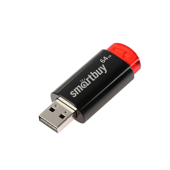 Флешка Smartbuy Click, 64 Гб, USB2.0, чт до 25 Мб/с, зап до 15 Мб/с, чёрная - фото 51363415