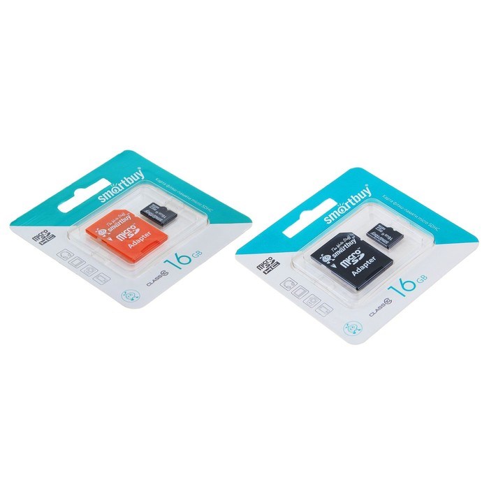 Карта памяти Smartbuy microSD, 16 Гб, SDHC, класс 10, с адаптером SD - фото 51363449