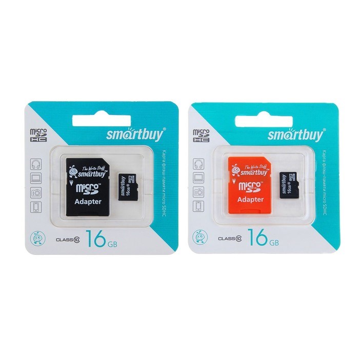 Карта памяти Smartbuy microSD, 16 Гб, SDHC, класс 10, с адаптером SD - фото 51363450