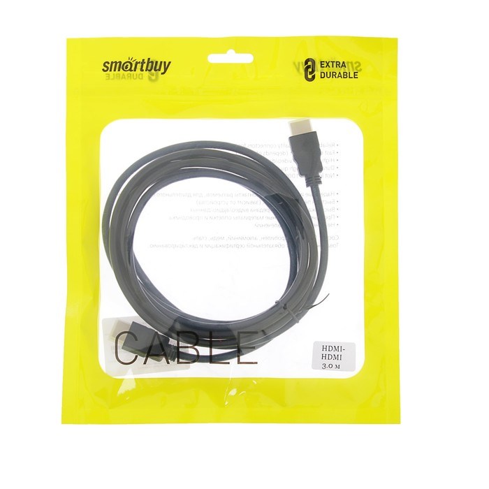 Кабель видео Smartbuy K-331, HDMI(m)-HDMI(m), ver 1.4, 3 м, черный - фото 51363489