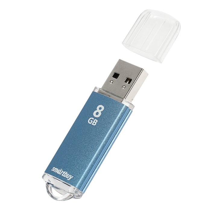 Флешка Smartbuy V-Cut, 8 Гб, USB2.0, чт до 25 Мб/с, зап до 15 Мб/с, синяя - фото 51363536