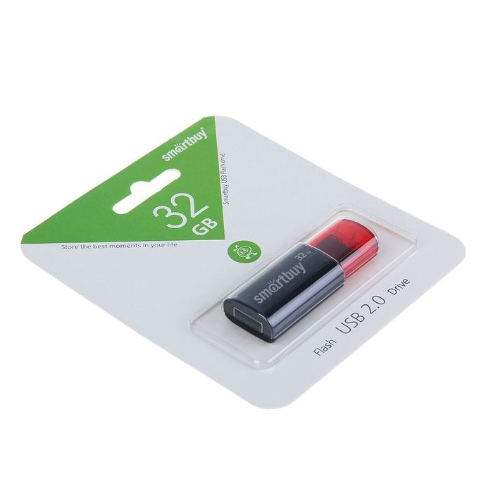 Флешка Smartbuy Click, 32 Гб, USB2.0, чт до 25 Мб/с, зап до 15 Мб/с, чёрная - фото 51363562