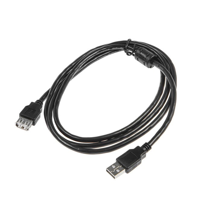 Кабель-удлинитель Luazon CAB-5, USB A (m) - USB A (f), 1.5 м, черный - фото 51363819