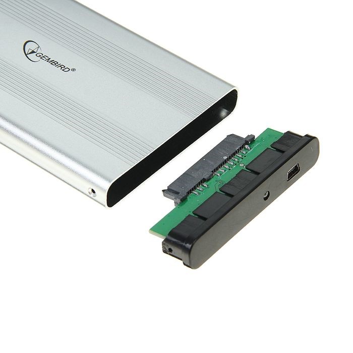 Внешний корпус Gembird EE2-U2S-5-S, 2.5", USB 2.0, SATA, металл, цвет серебро - фото 51363861