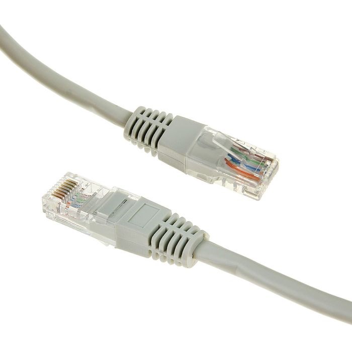 Патч-корд Gembird PP12e-5M, UTP 5е кат., RJ-45(m)-RJ-45(m), 5 м, серый - фото 51363870