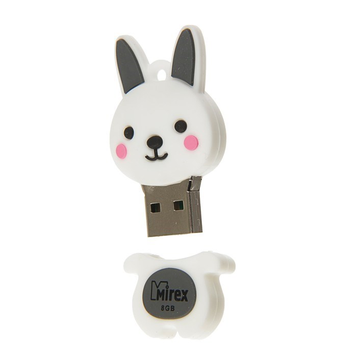 Флешка Mirex RABBIT GREY, 8 Гб, USB2.0, "кролик", чт до 25 Мб/с, зап до 15 Мб/с - фото 51363926