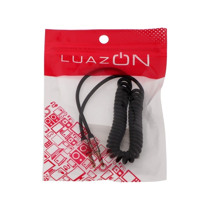 Кабель аудио LuazON, AUX, Jack 3.5 (m)-Jack 3.5 (m), штекер на пружине, 1 м, МИКС - фото 51364321