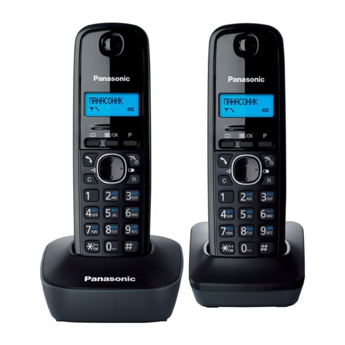 Радиотелефон Dect Panasonic KX-TG1612RUH темно-серый, АОН - фото 51364443