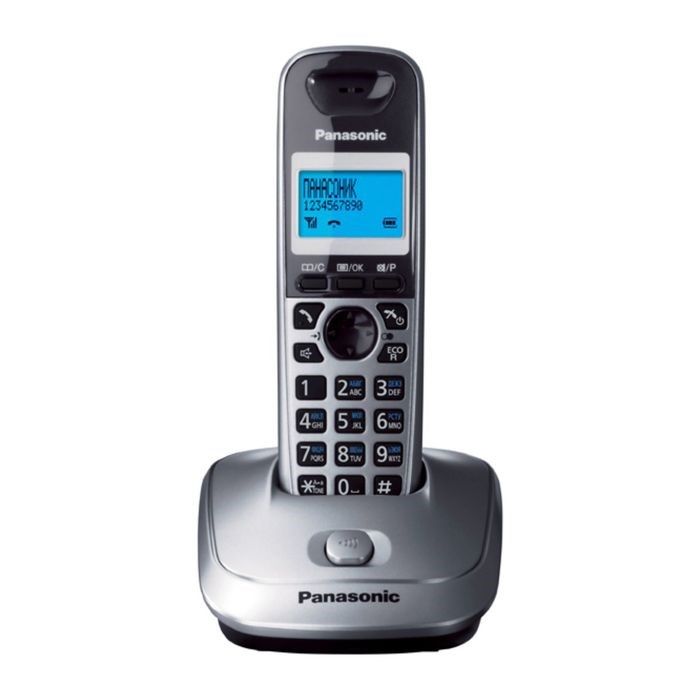 Радиотелефон Dect Panasonic KX-TG2511RUM серый металлик/чёрный, АОН - фото 51364465