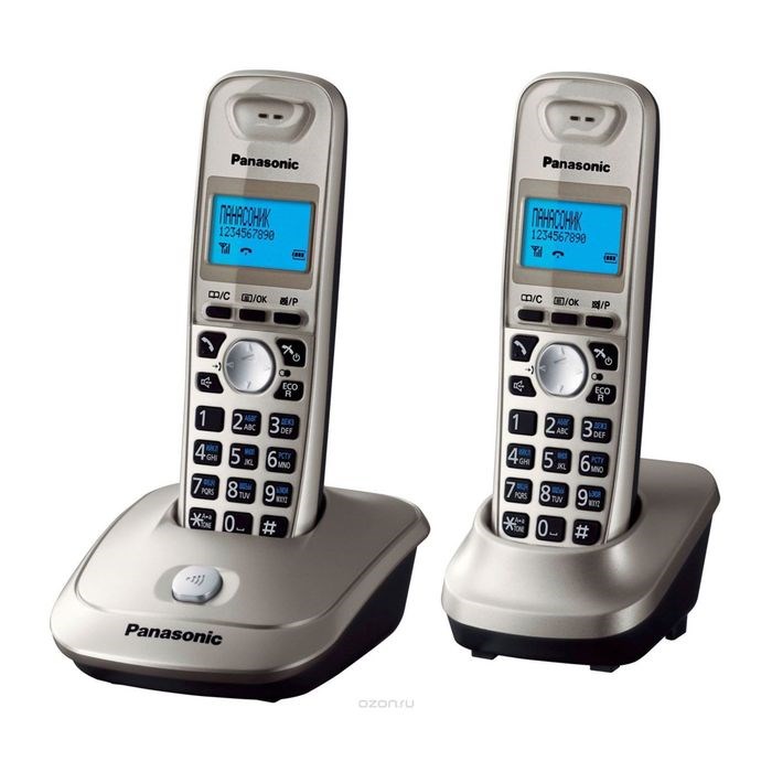 Радиотелефон Dect Panasonic KX-TG2512RUN платиновый, АОН - фото 51364472