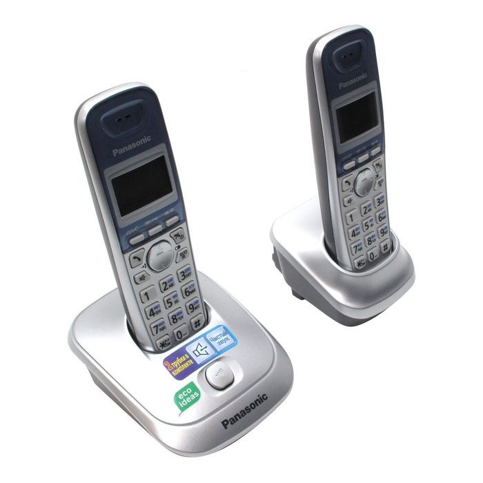 Радиотелефон Dect Panasonic KX-TG2512RUS серебристый, АОН - фото 51364474