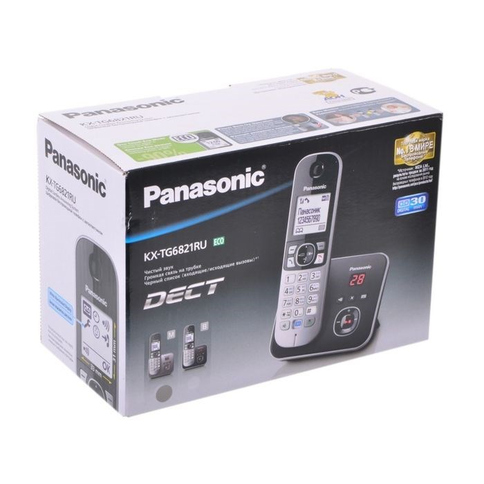 Радиотелефон Panasonic Dect KX-TG6821RUM, автоответчик, АОН, серый металлик - фото 51364482