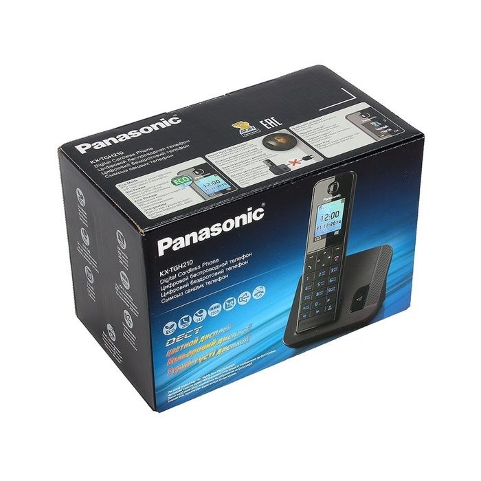 Радиотелефон Dect Panasonic KX-TGH210RUB чёрный, АОН - фото 51364489