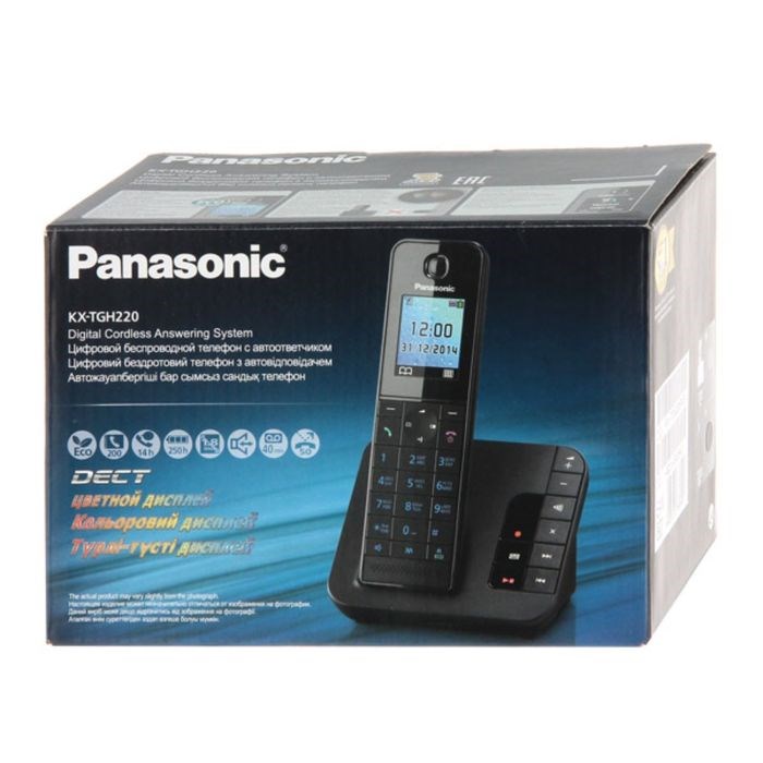 Радиотелефон Panasonic Dect KX-TGH220RUB, автоответчик, АОН, чёрный - фото 51364493