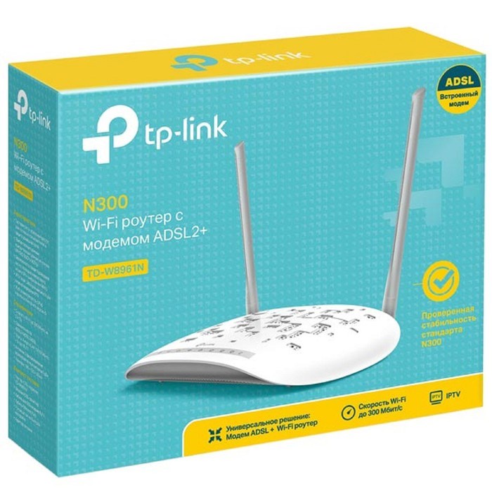 Wi-Fi роутер беспроводной TP-Link TD-W8961N ADSL Annex A/М - фото 51364559