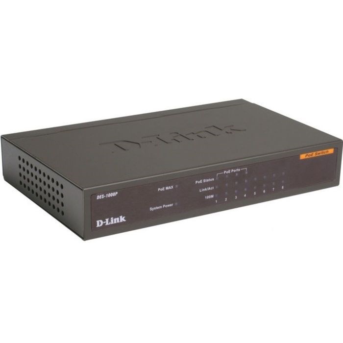 Коммутатор D-Link DES-1008P/C1A неуправляемый настольный 8x10/100BASE-TX - фото 51364571