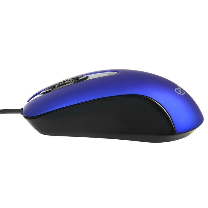 Мышь Gembird MOP-400, проводная, оптическая, бесшумная, 1000 dpi, USB, чёрно-синяя - фото 51364769