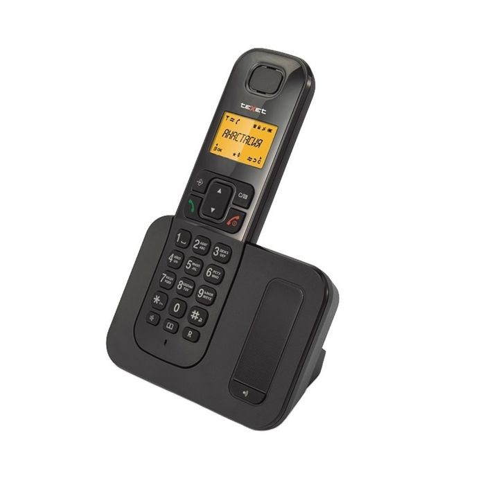 Телефон Texet TX-D6605A DECT, комплект из базы и трубки, полифония,  черный - фото 51364776