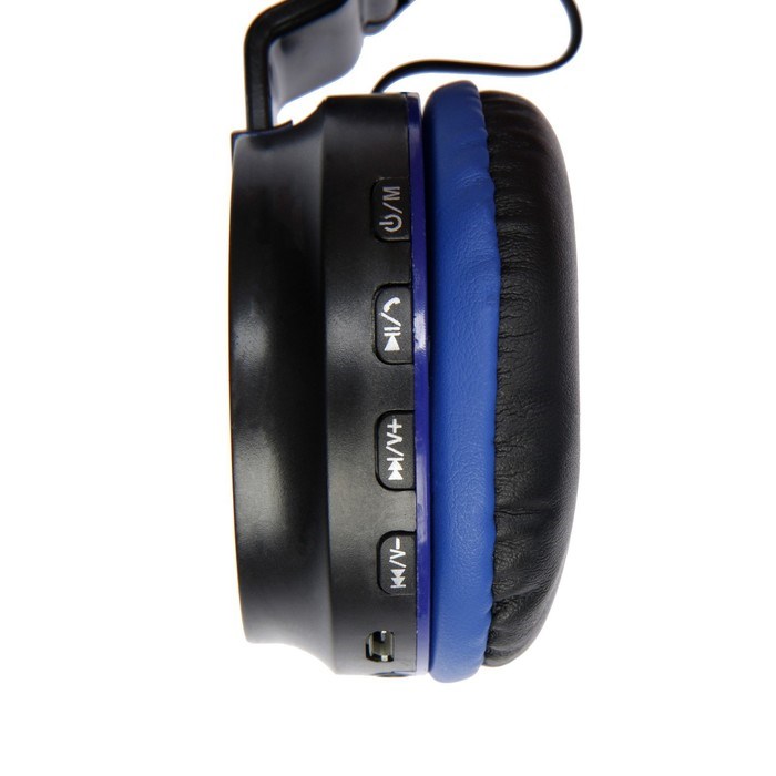 Наушники беспроводные Luazon HQ-3, складные, микрофон, microSD, черно-синие - фото 51364787