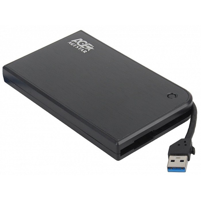 Внешний корпус для HDD/SSD AgeStar 3UB2A14 SATA II пластик/алюминий черный 2.5" - фото 51364895