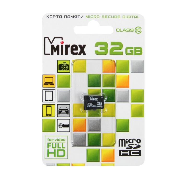 Карта памяти Mirex microSD, 32 Гб, SDHC, класс 10 - фото 51365020