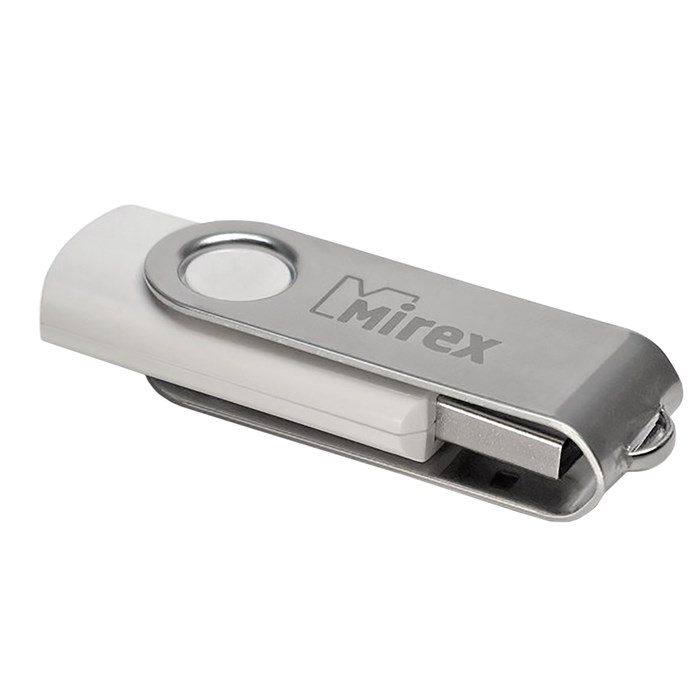 Флешка Mirex SWIVEL WHITE, 4 Гб, USB2.0, чт до 25 Мб/с, зап до 15 Мб/с, белая - фото 51365046