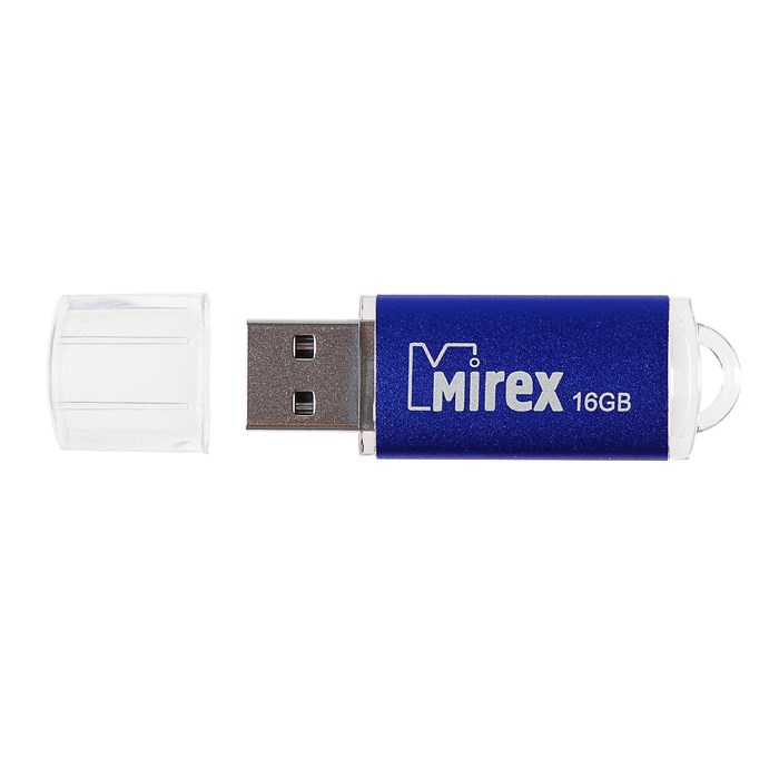 Флешка Mirex UNIT AQUA, 16 Гб, USB2.0, чт до 25 Мб/с, зап до 15 Мб/с, синяя - фото 51365089