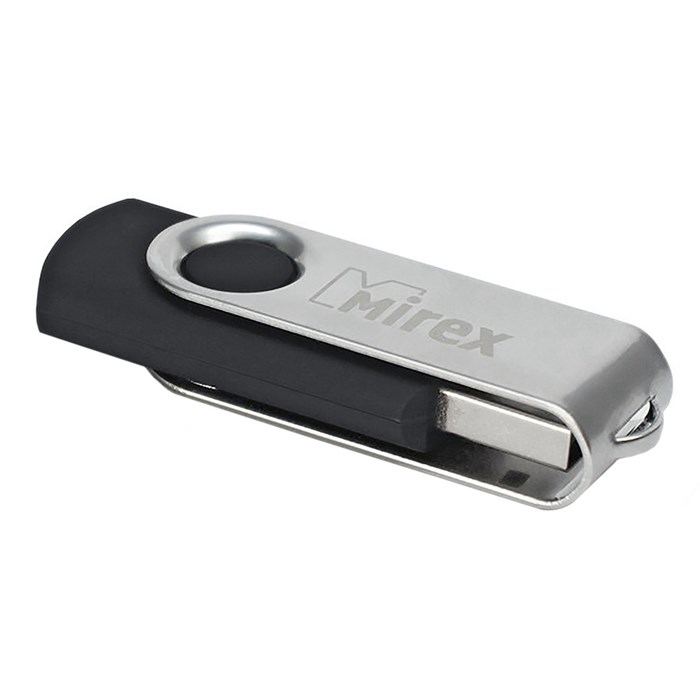 Флешка Mirex SWIVEL BLACK, 16 Гб, USB2.0, чт до 25 Мб/с, зап до 15 Мб/с, черная - фото 51365100