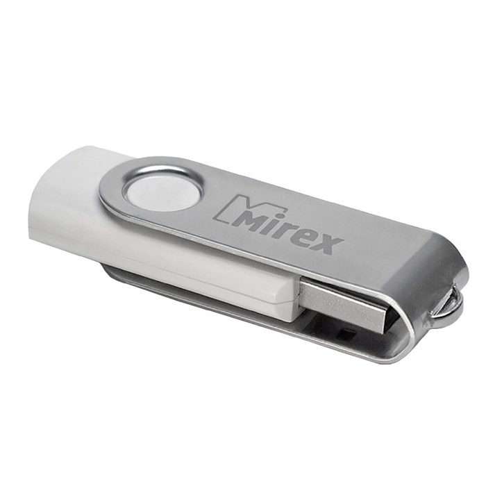 Флешка Mirex SWIVEL WHITE, 32 Гб, USB2.0, чт до 25 Мб/с, зап до 15 Мб/с, белая - фото 51365124