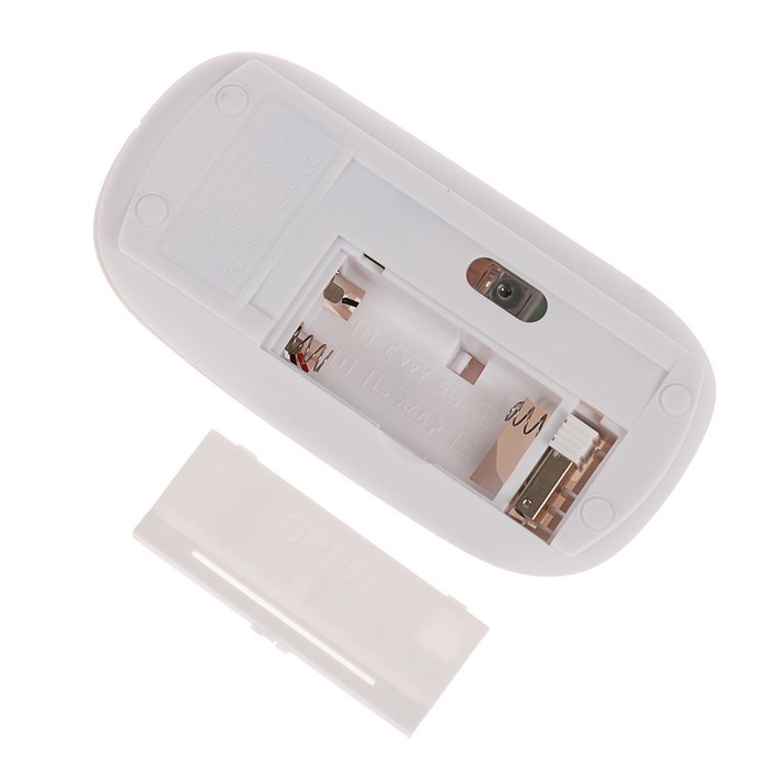 Мышь LuazON MB-1.0, беспроводная, оптическая, 1600 dpi, USB, белая - фото 51365361