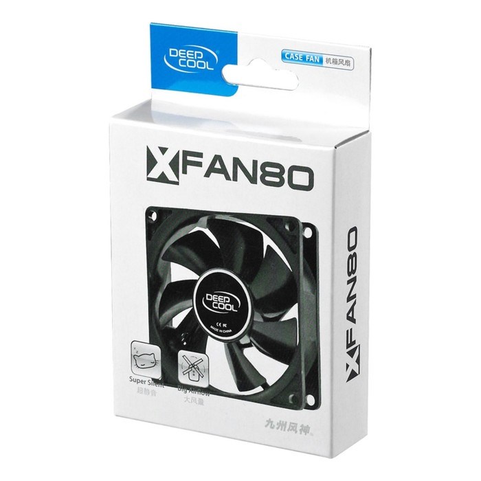 Вентилятор Deepcool XFAN 80 80x80x25mm 4-pin (Molex)20dB 82gr Ret - фото 51365385