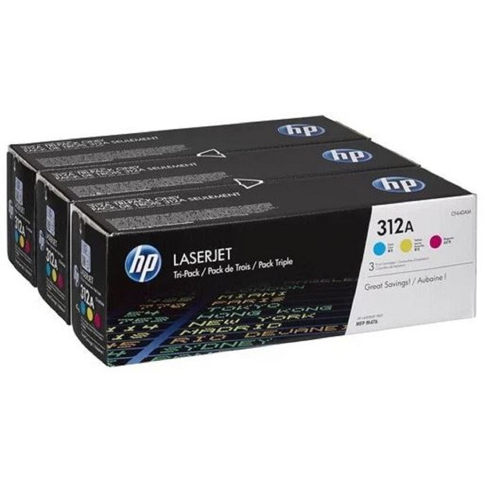 Набор картриджей HP 312A CF440AM для CLJ Pro M476 (2400k), голубой/желтый/пурпурный - фото 51365680