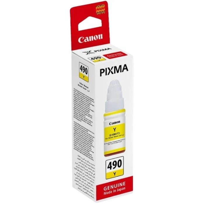 Чернила Canon GI-490Y 0666C001 желтый для Canon Pixma G1400/2400/3400 (70мл) - фото 51365713