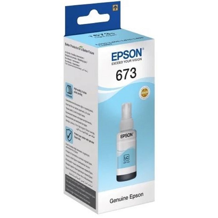 Чернила Epson C13T67354A светло-голубой для Epson L800 (1800стр.) - фото 51365772