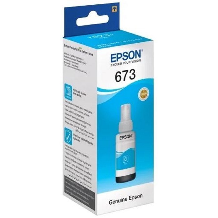 Чернила Epson C13T67324A голубой для Epson L800 (70мл) - фото 51365775