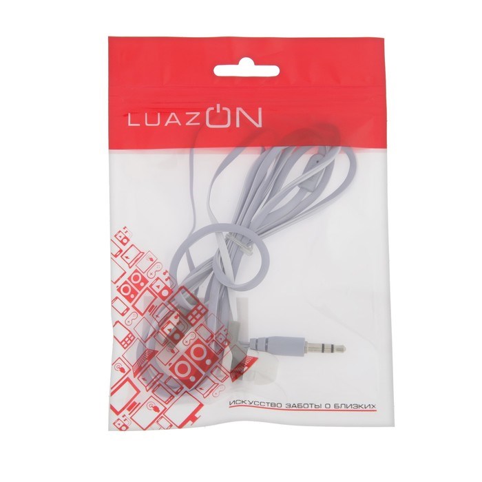 Наушники Luazon VBT 1.7, вакуумные, плоский провод, МИКС - фото 51365846