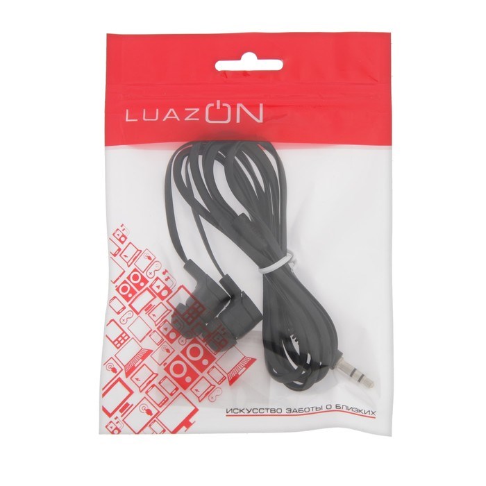 Наушники Luazon VBT 1.7, вакуумные, плоский провод, МИКС - фото 51365847