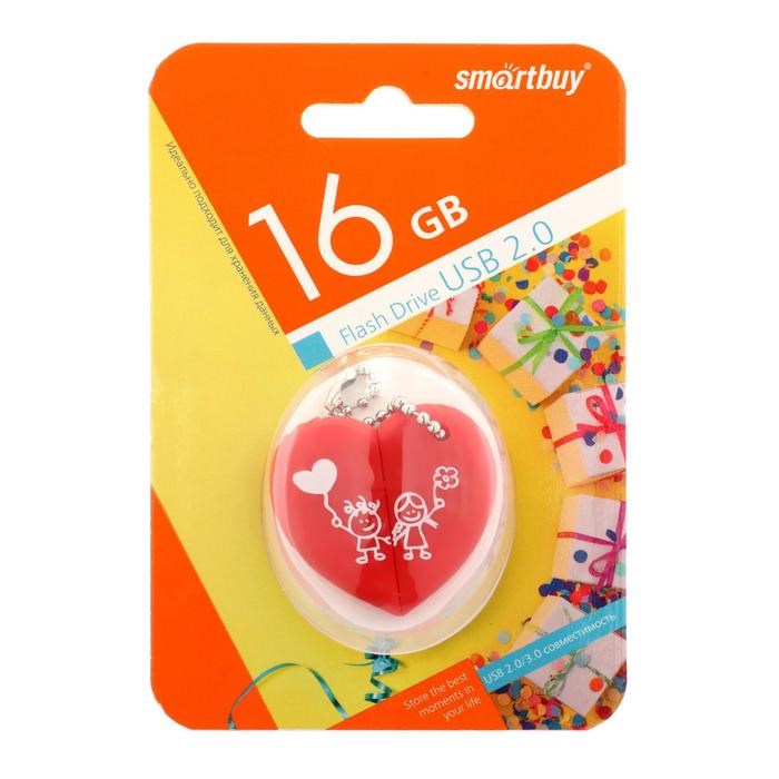 Флешка Smartbuy Wild series, 16 Гб, USB2.0, "Сердце", чт до 25 Мб/с, зап до 15 Мб/с - фото 51365864