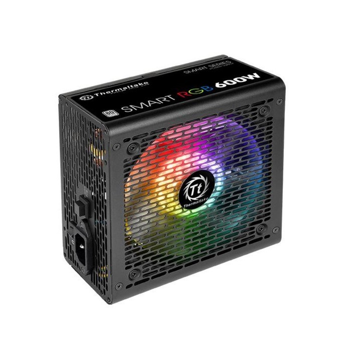 Блок питания Thermaltake ATX 600W Smart RGB 600 80+ (24+4+4pin) APFC 120mm fan color - фото 51366095