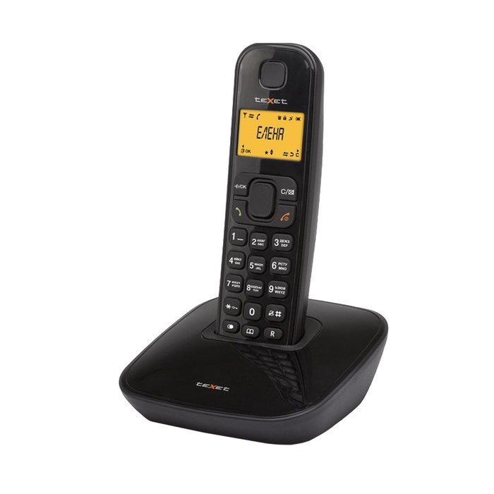 Телефон Texet TX-D6705A DECT, комплект из базы и трубки, полифония,  черный - фото 51366119