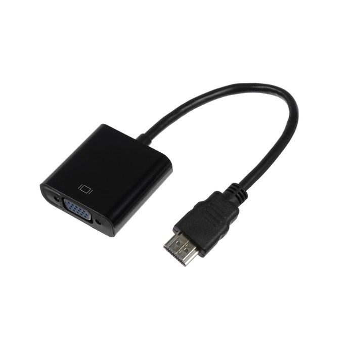 Переходник Luazon PL-001, HDMI-VGA, провод 0.2 м, чёрный - фото 51366266