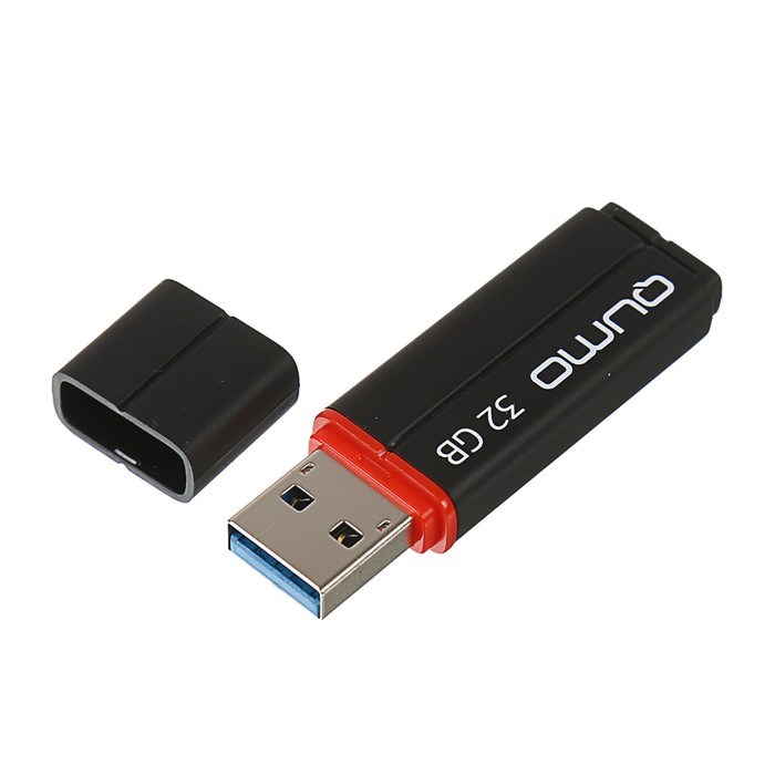 Флешка Qumo Speedster 3.0, 32 Гб, USB3.0, чт до 140 Мб/с, зап до 40 Мб/с, черная - фото 51366298