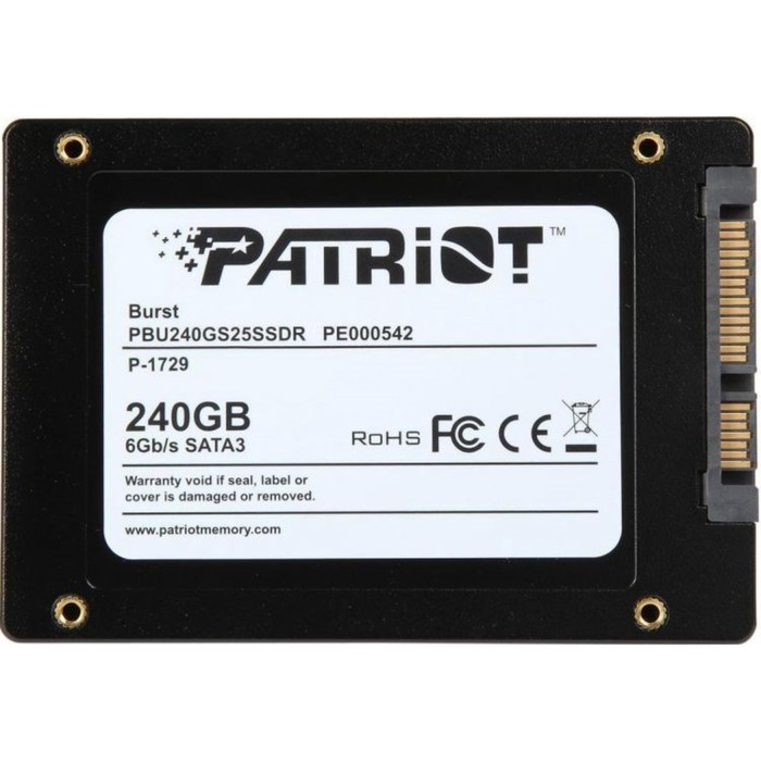 Накопитель SSD Patriot SATA III PBU240GS25SSDR Burst 240Gb 2.5" - фото 51366468
