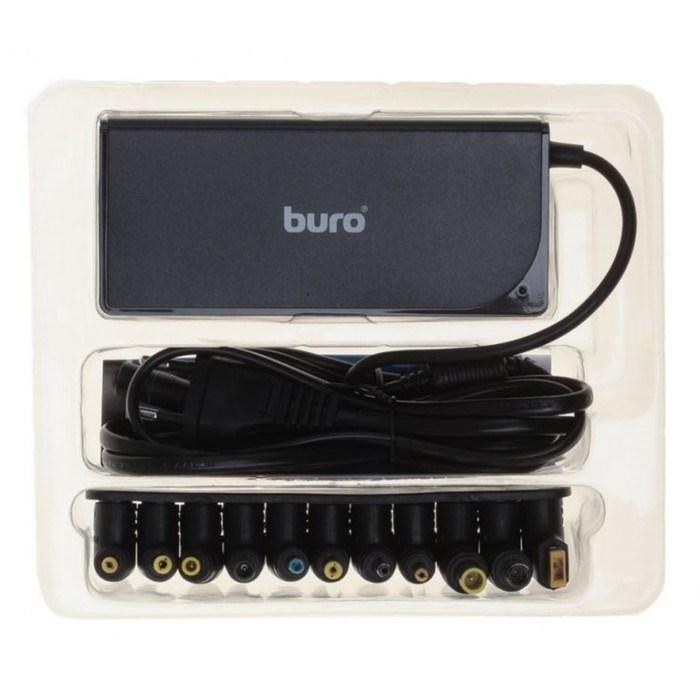 Адаптер питания Buro BUM-0221B90, автоматич., 90Вт, 12В-20В 11-переходник., 4.5A 1xUSB, 2.4A - фото 51366492