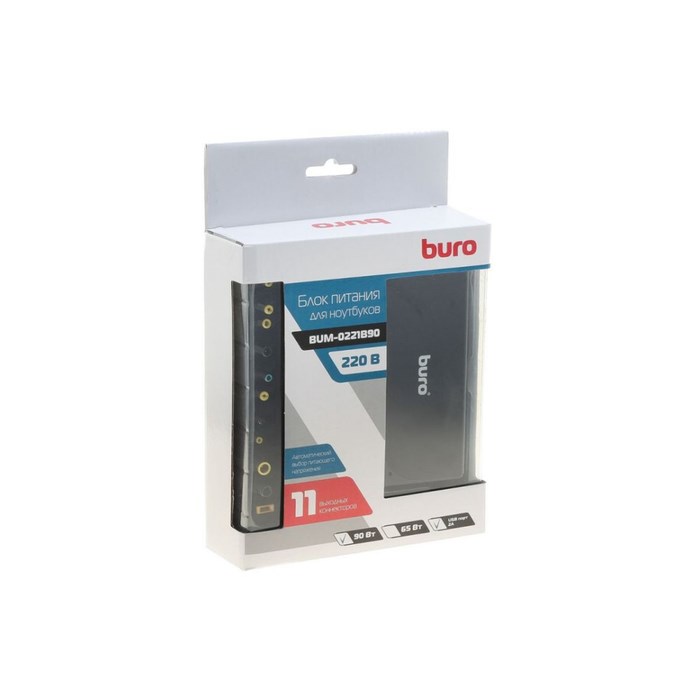 Адаптер питания Buro BUM-0221B90, автоматич., 90Вт, 12В-20В 11-переходник., 4.5A 1xUSB, 2.4A - фото 51366493