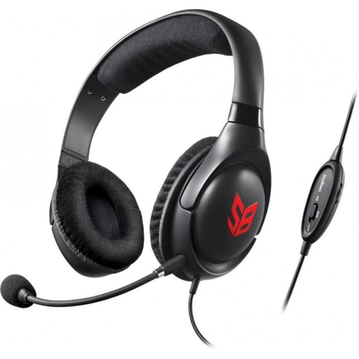 Наушники с микрофоном Creative Sound Blaster Blaze, 2.5м, мониторы, оголовье, цвет черн-красн 39020 - фото 51366625