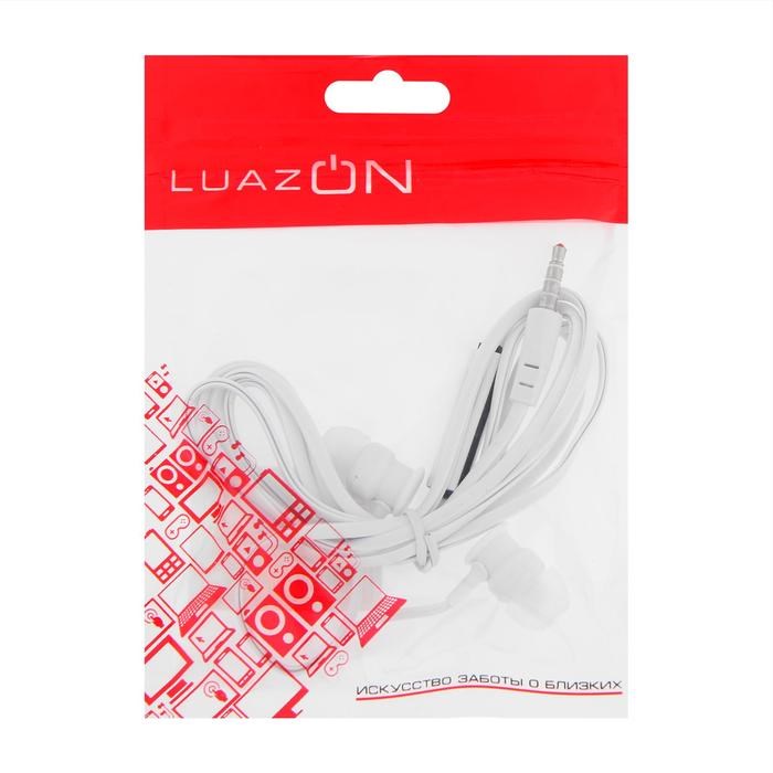 Наушники LuazON W-16, вакуумные, микрофон, плоский провод, кнопка ответа, МИКС - фото 51366930