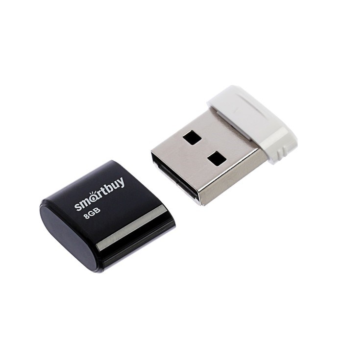 Флешка Smartbuy Lara, 8 Гб, USB2.0, чт до 25 Мб/с, зап до 15 Мб/с, черная - фото 51367396