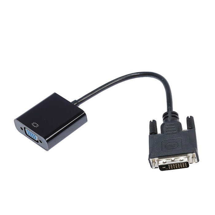 Адаптер Cablexpert A-DVID-VGAF-01, DVI 25(m)-VGA(f), кабель 0.2 м, черный - фото 51367453